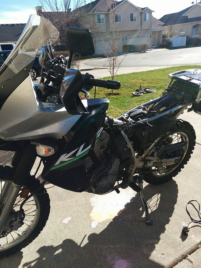 KLR with no tank and fairings