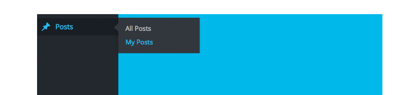 WordPress Posts menu with the My Posts link