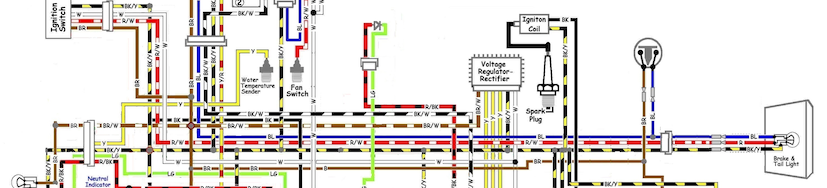 Detail of the KLR650 wiring diagram